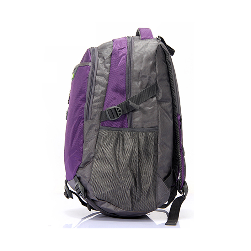 Mochila personalizada de viaje de poliéster morado para acampar unisex grande