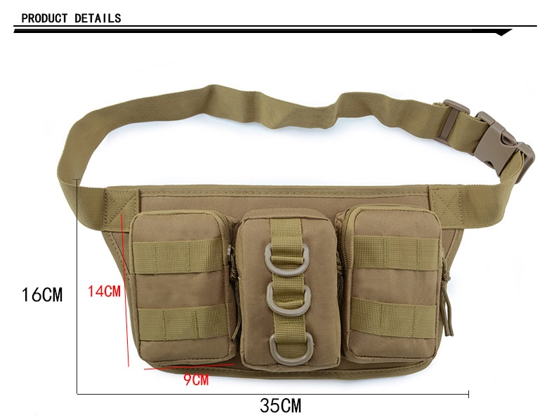 Bolso táctico de la cintura del alpinismo del viaje del montar a caballo del ejército para los hombres