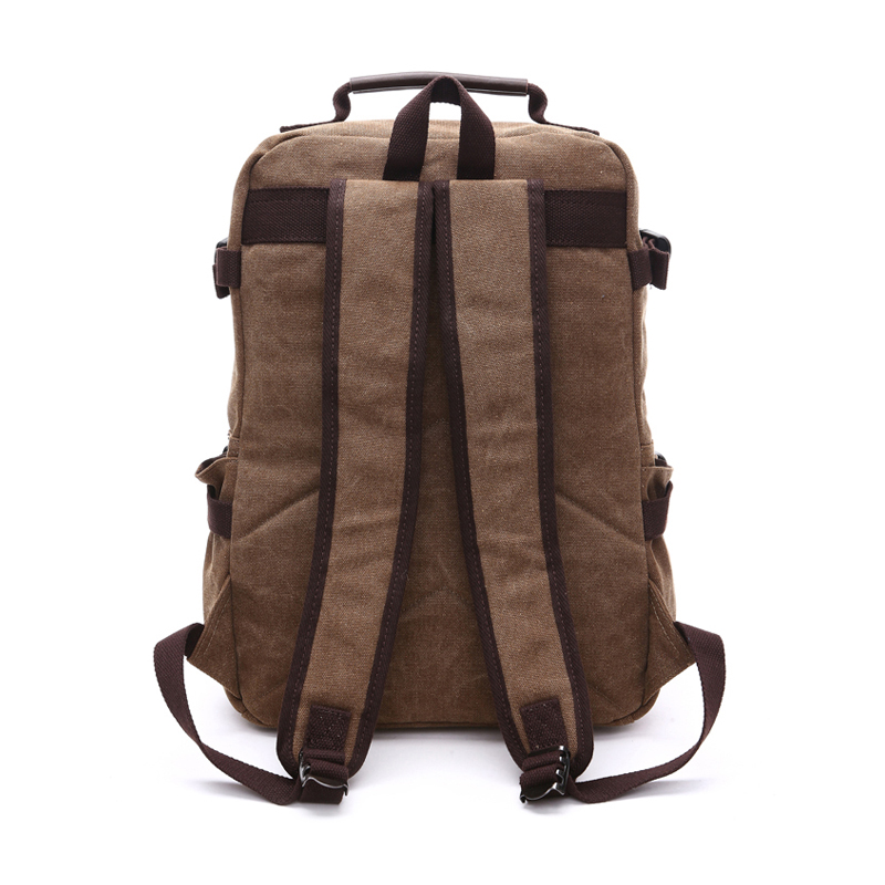 Mochila Hombre Coffee Canvas con cremallera