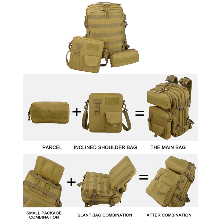 mochila táctica molle de camuflaje militar para acampar y caminar