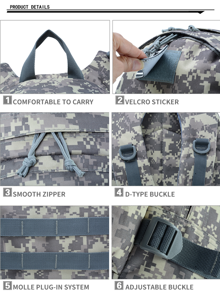 Jedi supervivencia nivel-3 camuflaje impermeable táctico 3D bolsa mochila