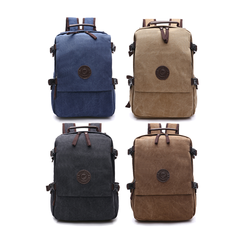 Mochila Hombre Coffee Canvas con cremallera