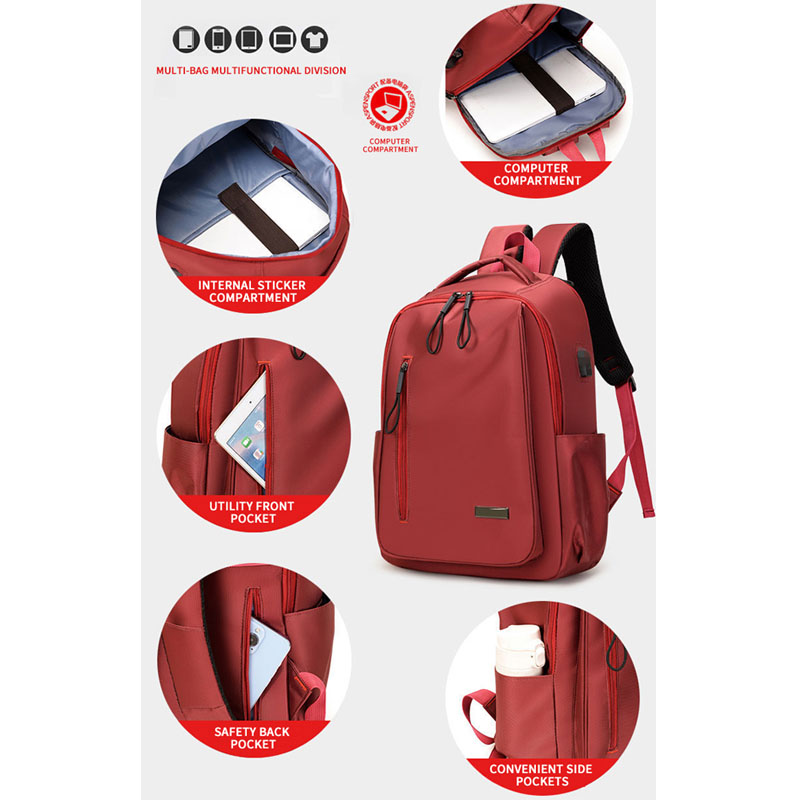 Moda simple mochilas viaje computadora negocios usb mochilas