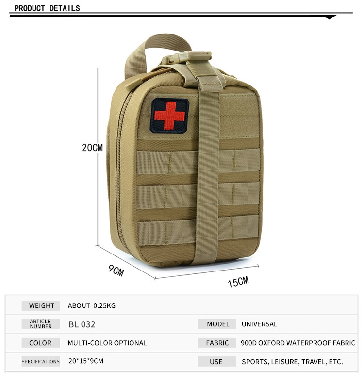 Bolsa médica táctica bolsa de primeros auxilios militar