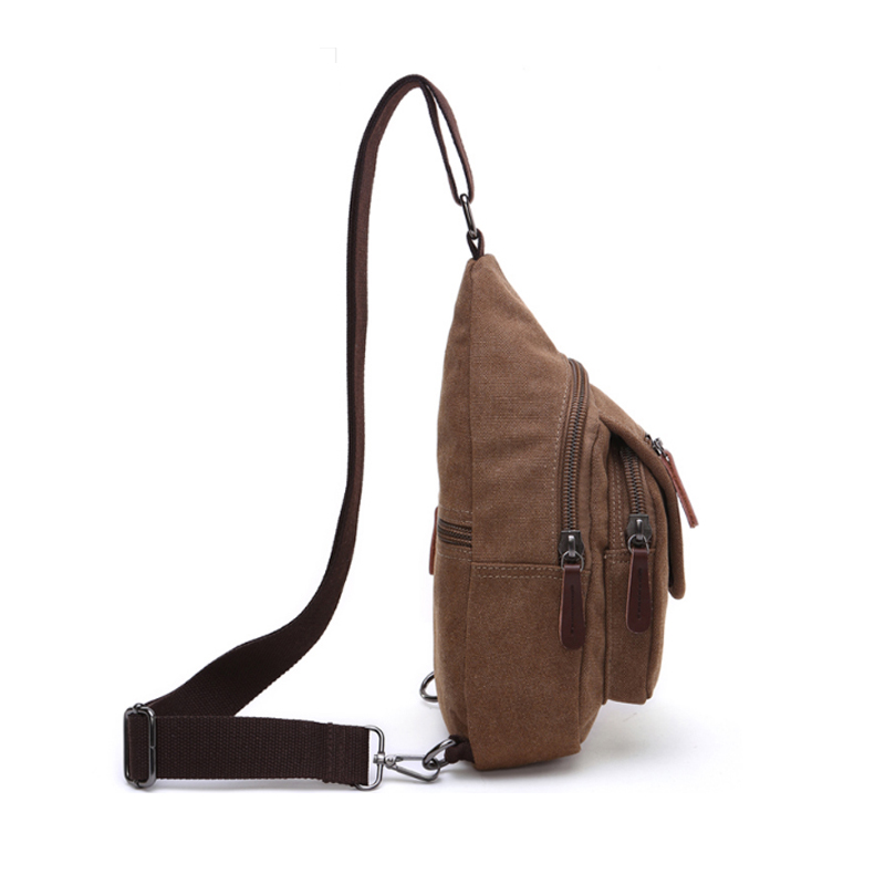 bolso de pecho retro de lona de viaje para hombre con honda diaria