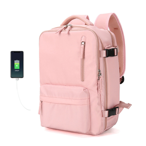 Nylon Multi-Gocket Women Mochila USB Bolsa personalizada 