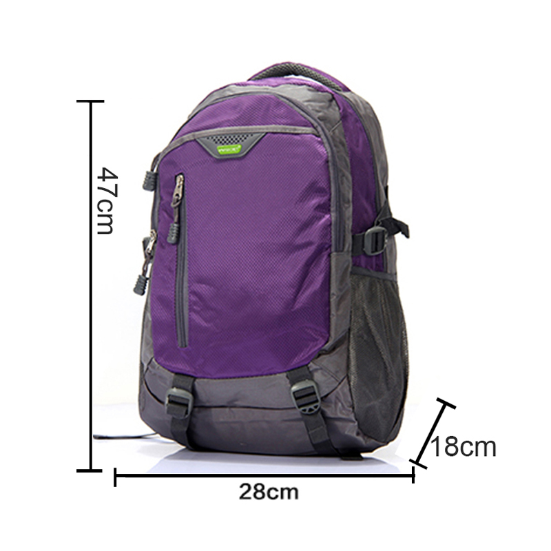 Mochila personalizada de viaje de poliéster morado para acampar unisex grande