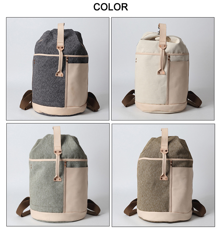 mochilas de cuero de curtido vegetal de lona de sal de pimienta de viaje