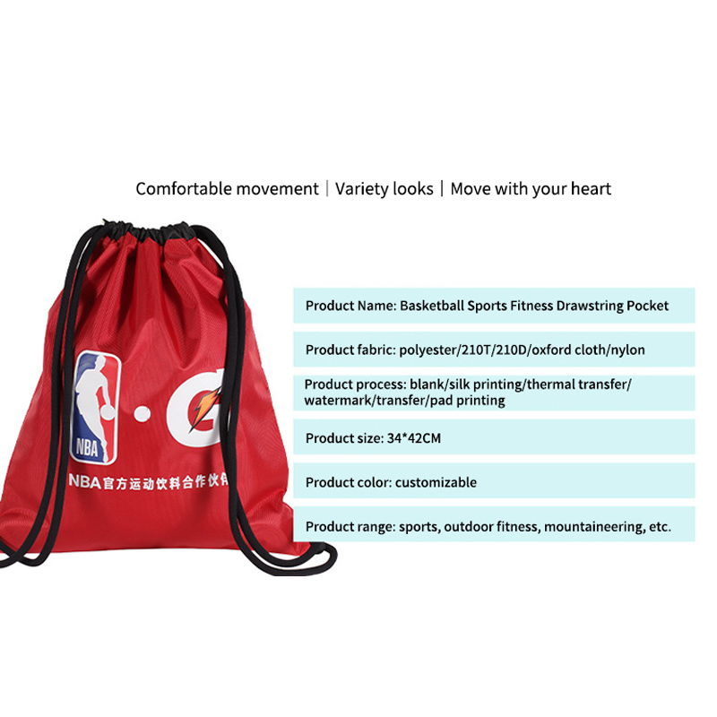 Polyester Water Water Drawstring Basketball Sackpack String Bolsa personalizada