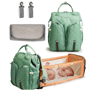 Crib Back Pack plegable bolsa de pañales verde para papá