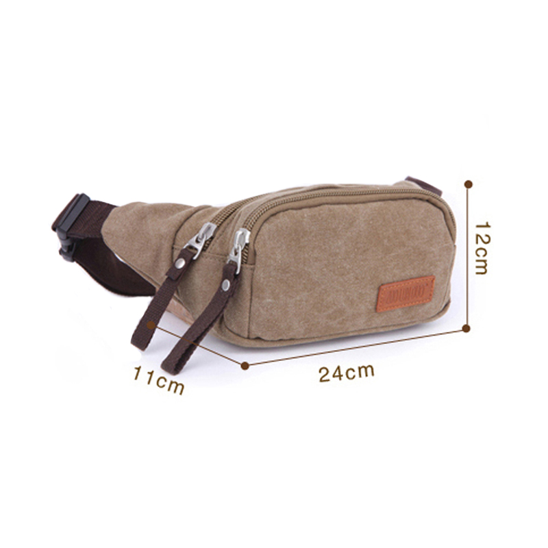 Riñonera de lona de viaje para hombre en blanco Fanny Pack