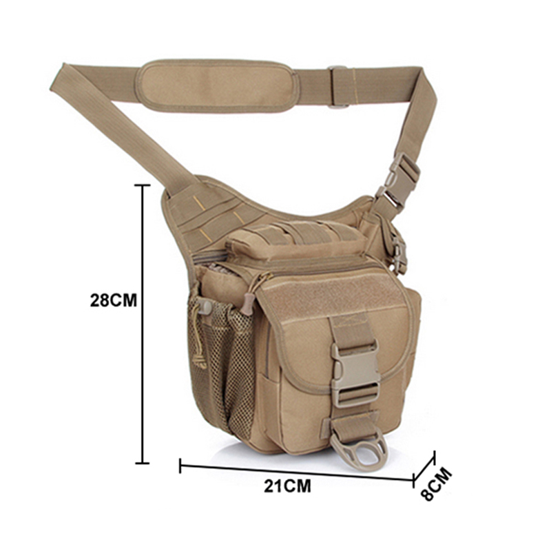 Bolso de cámara táctico militar para sillín de motocicleta de hombro para hombre