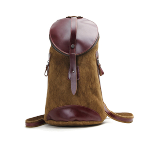 Mochila de cuero genuino de lona de bolsas de libros de lujo personalizadas