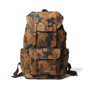 mochila escolar de lona encerada de camuflaje impermeable