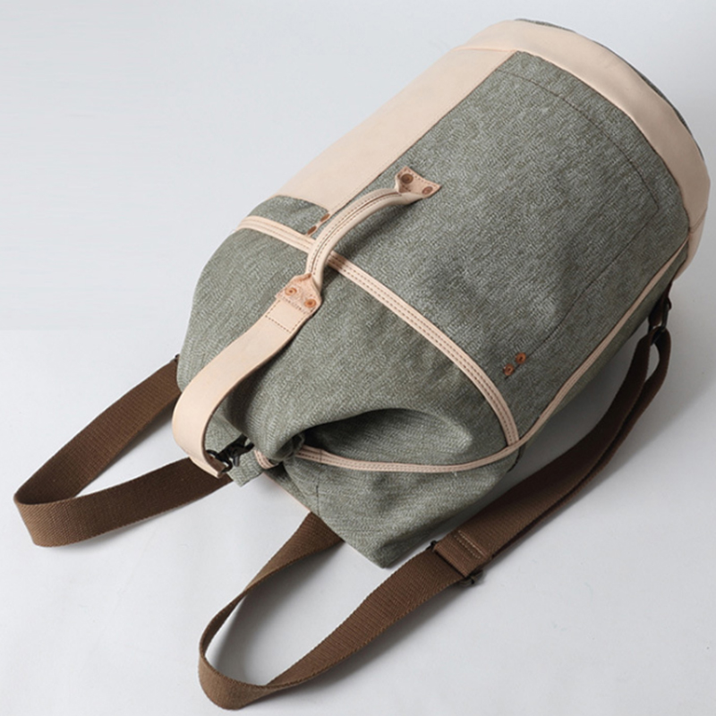 mochilas de cuero de curtido vegetal de lona de sal de pimienta de viaje