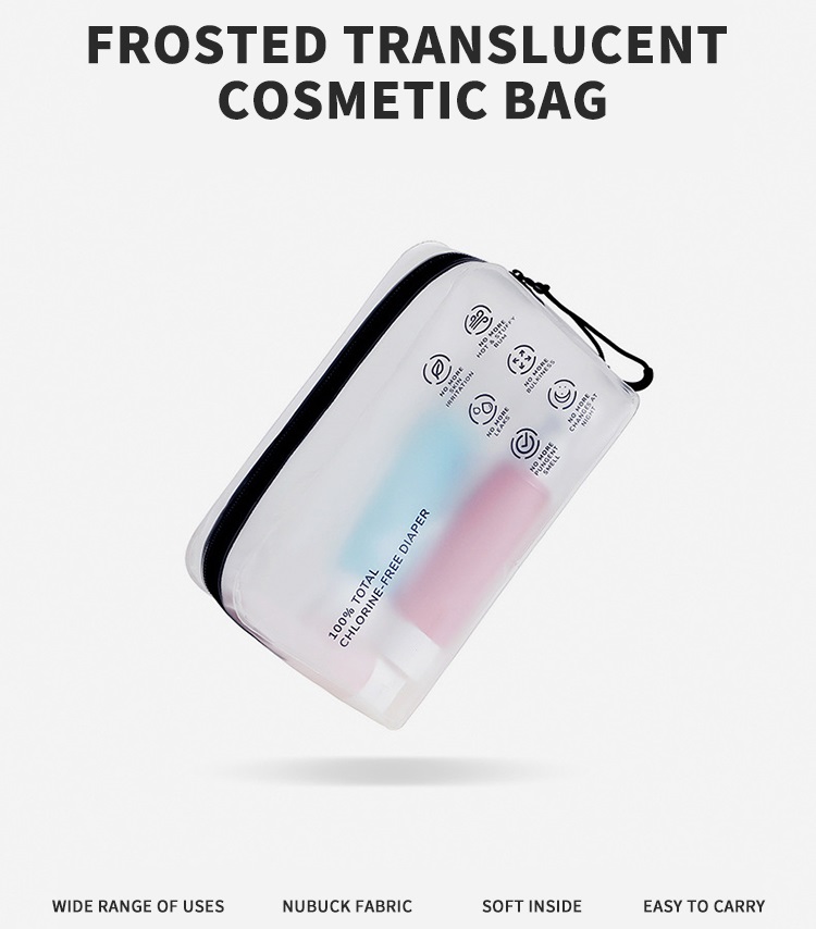 Bolso cosmético transparente del maquillaje del viaje femenino de encargo de Silkprinting