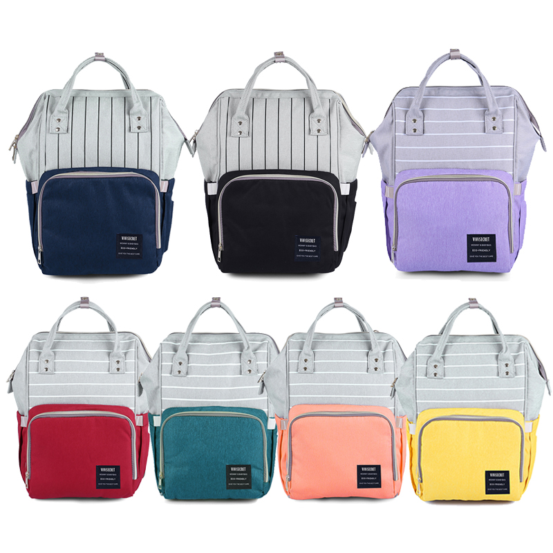 Stripe Mini Mummy Backpack Bolsa de pañales para bebé