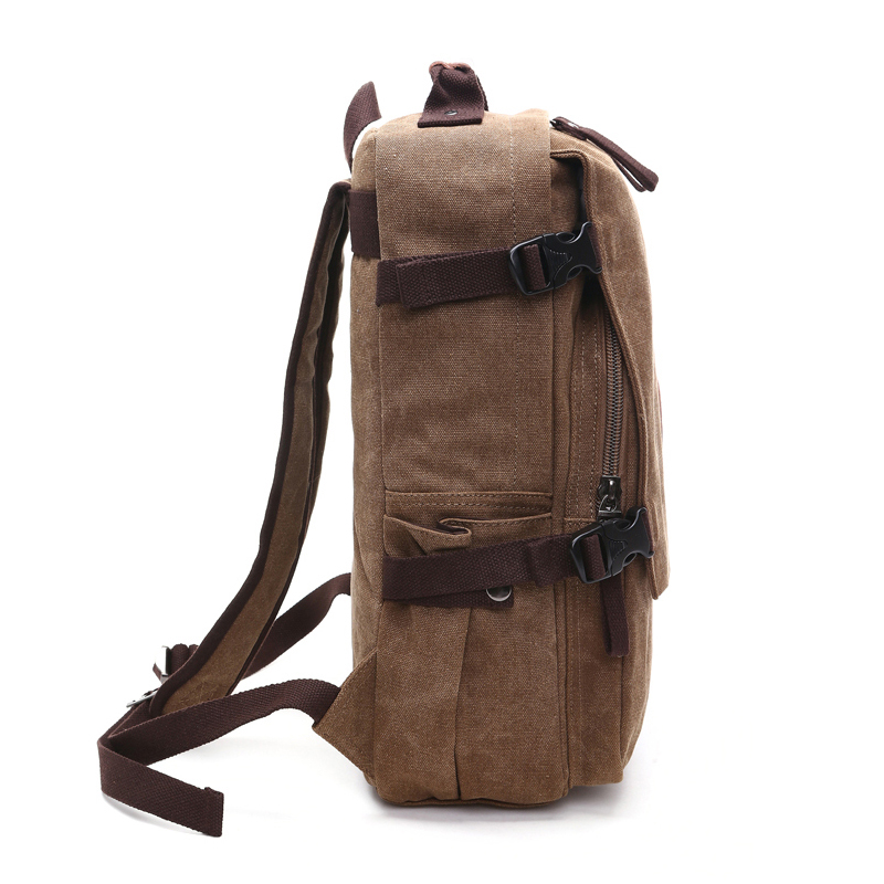 Mochila Hombre Coffee Canvas con cremallera