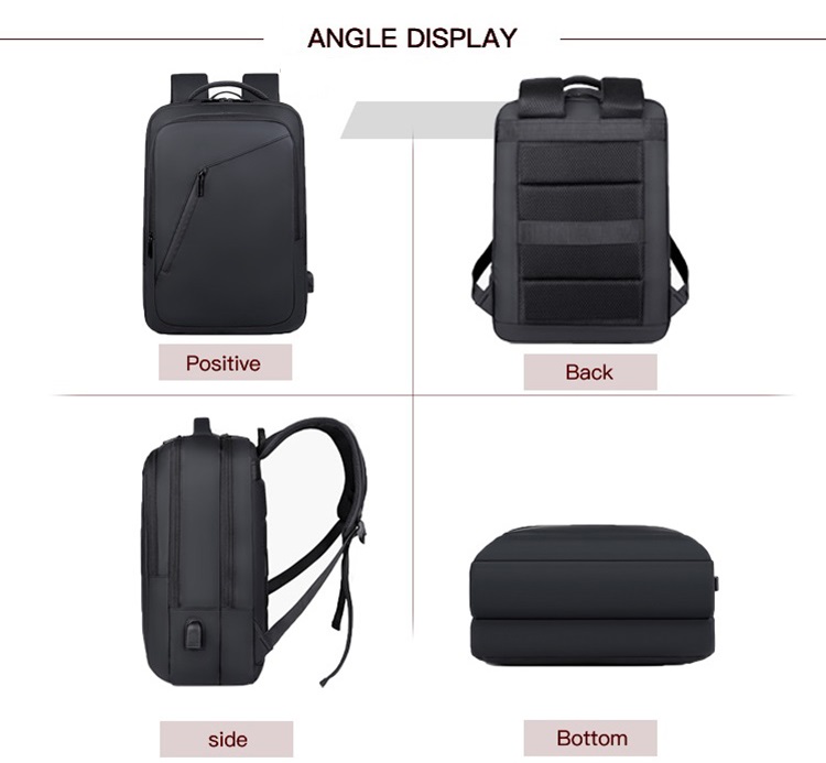 Mochila para computadora de viaje de negocios con puerto USB