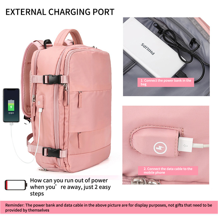 Viaje antirrobo de la computadora portátil USB Mochila